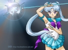 Sailor Starseed - I really wanted to include the staff in this edit, so I'm glad I worked it out.  I had to add to the left pigtail in order to extend the image enough for the staff.  I like the lighting on the cape and skirt.  The look on her face is priceless, 'Don't mess with me!'