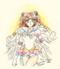 Lori's RPG character cosplaying as Eternal Sailor Moon.