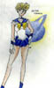 Sailor Uranus with her planet.