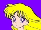 Sakura with her hair blowing in the wind.